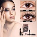 Un conjunto de rímeles 4D con un libro sobre maquillaje de ojos - BULKLASH ®