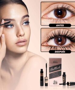 Un conjunto de rímeles 4D con un libro sobre maquillaje de ojos - BULKLASH ®