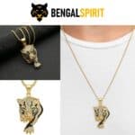 Collar de tigre dorado con incrustado