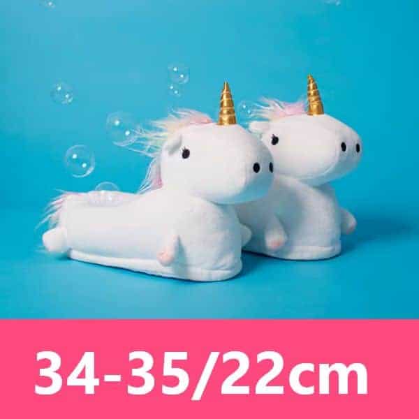 Zapatillas de felpa de unicornio con luces USB para niños