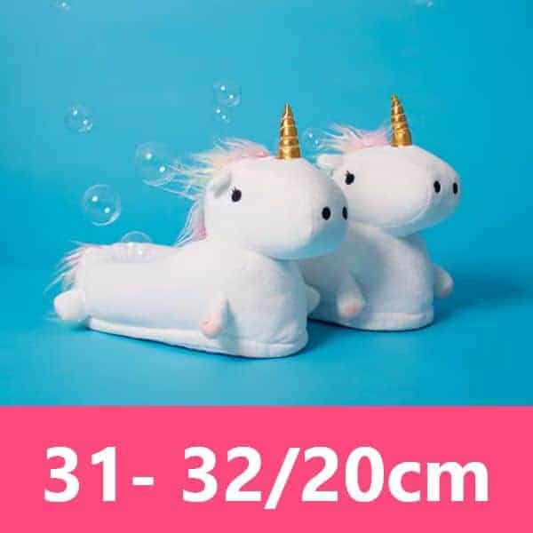 Zapatillas de felpa de unicornio con luces USB para niños