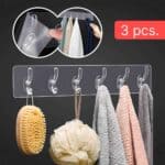 Percheros de pared transparentes - Paquete de 3 unidades