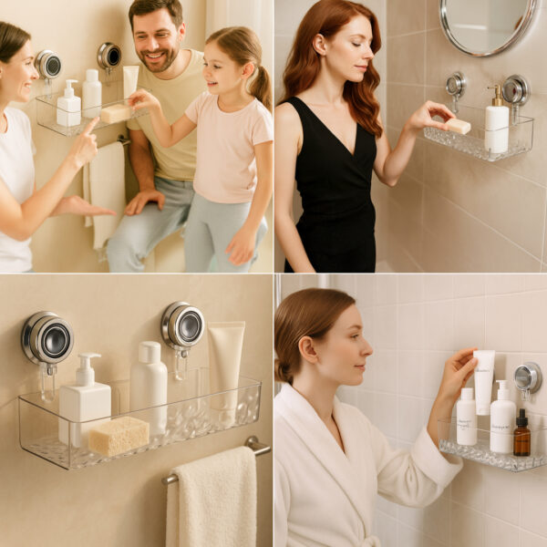 LotionRack™ es un estante de baño que se puede colocar sin necesidad de taladrar - Imagen 2