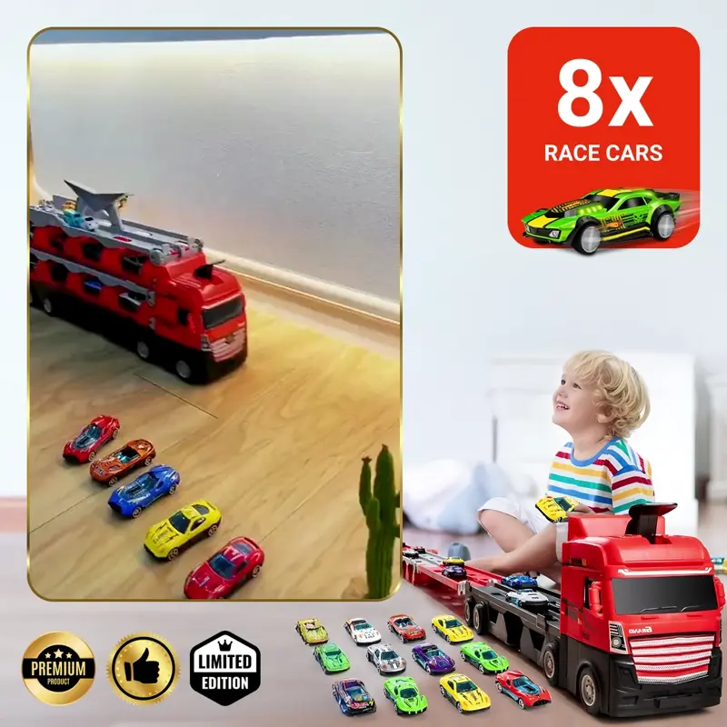 RACERTRUCK™ MEGA CAMIÓN PARA COCHES EXPANDIBLE